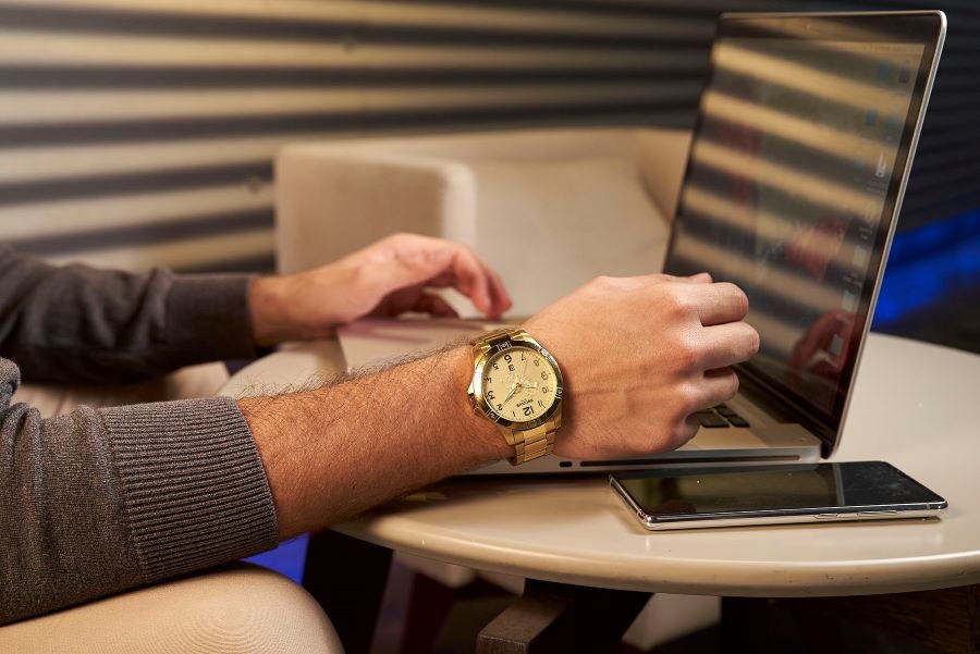 Relógio Masculino Country Casual Aço Dourado Dourado 3