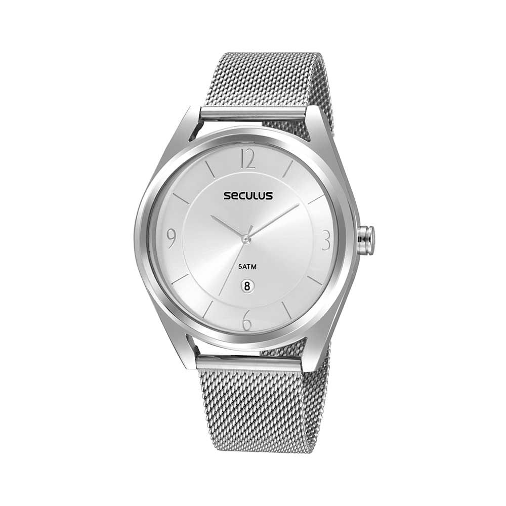 Kit Relógio Masculino Clássico Bodas Prata Prata 2