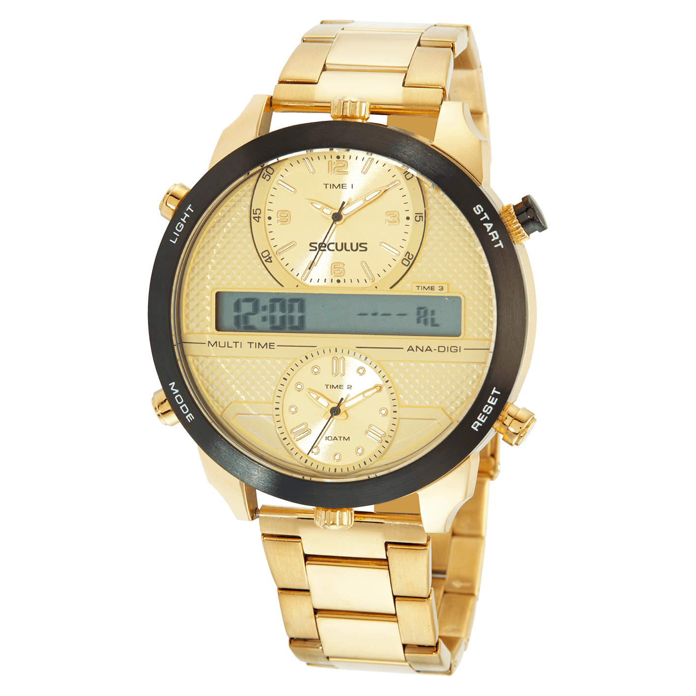 Relógio Masculino Multimáquina Dourado Dourado 1