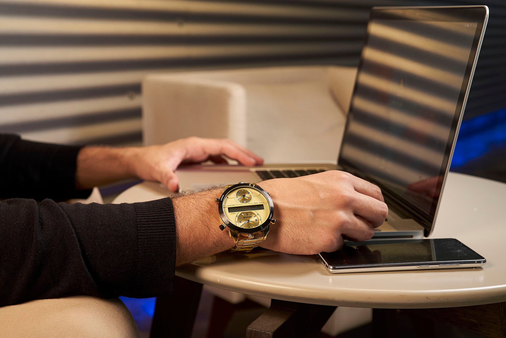 Relógio Masculino Multimáquina Dourado Dourado 2