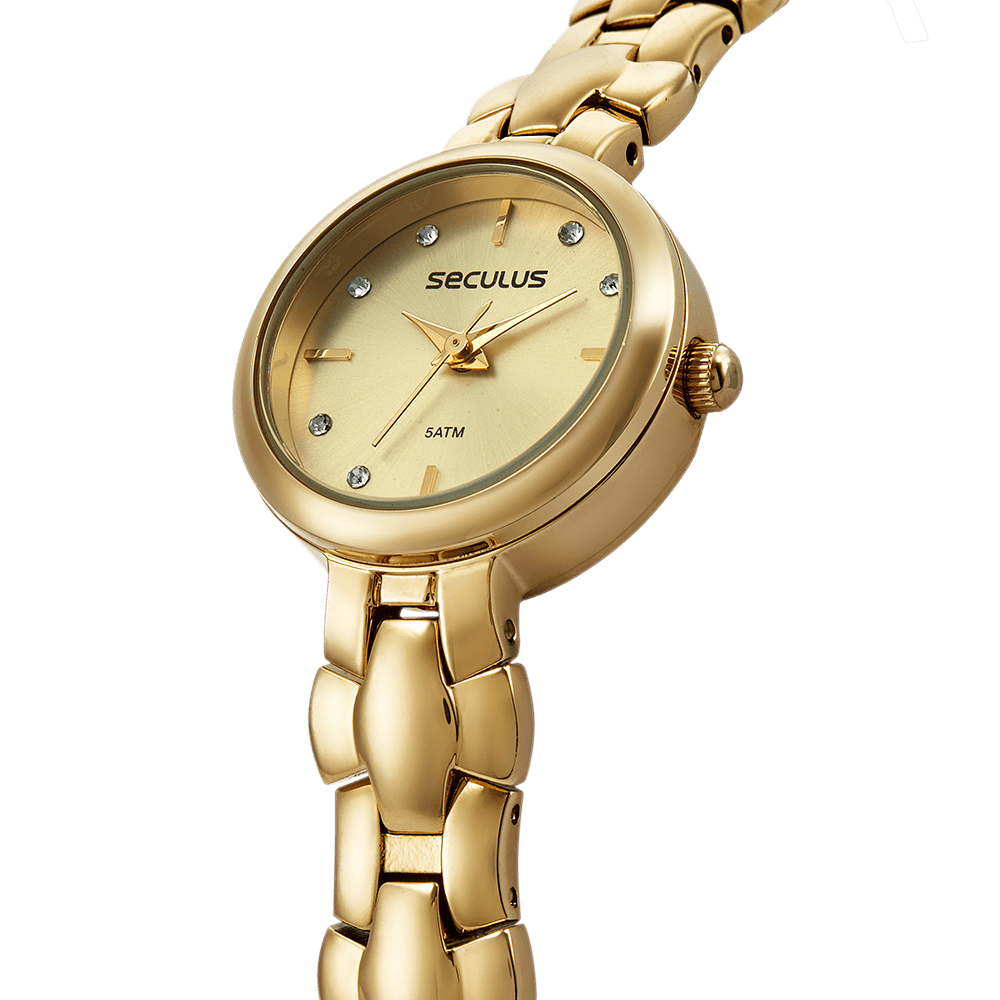 Relógio Feminino Clássico Dourado Dourado 3