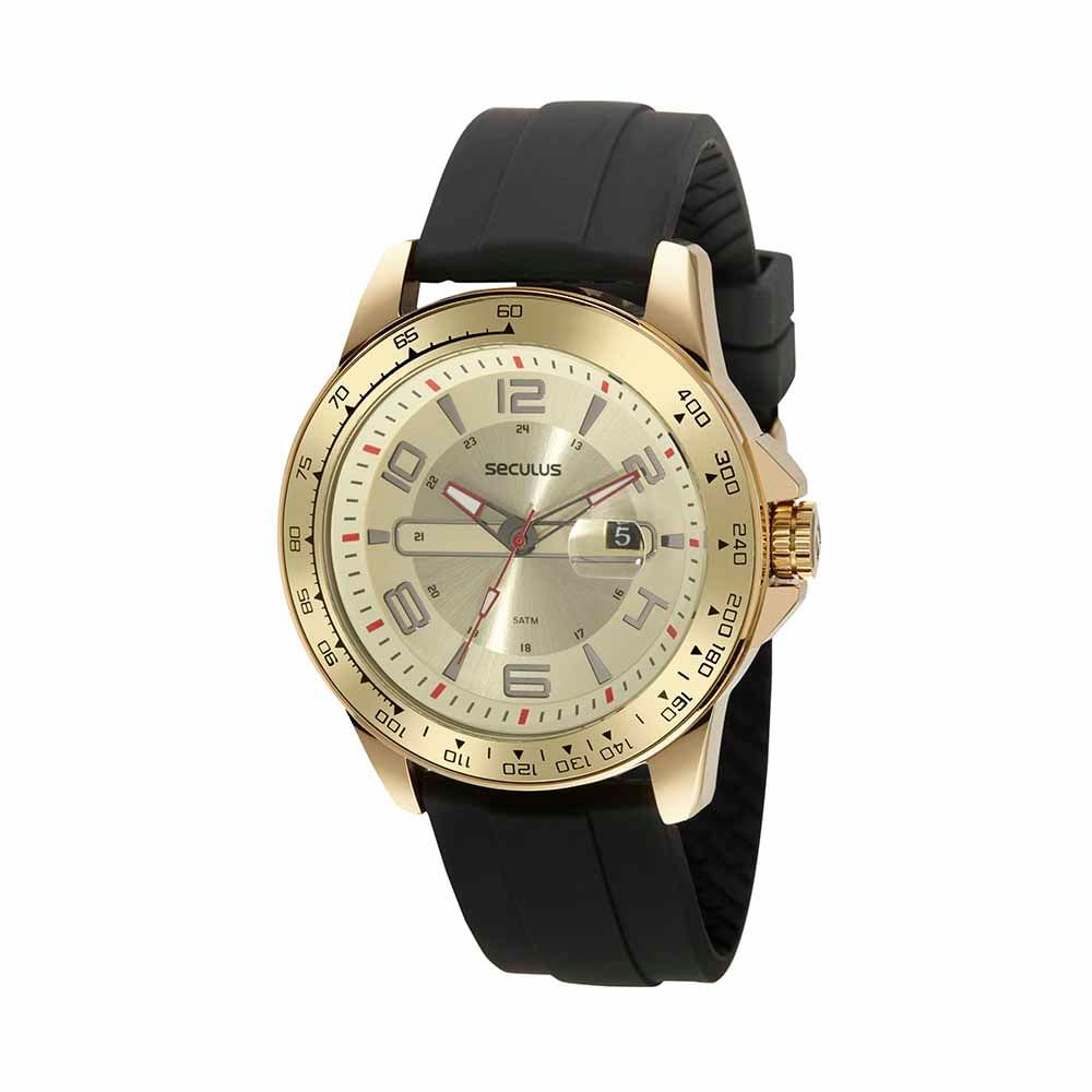 Relógio Masculino Calendário Esportivo Preto Preto 1