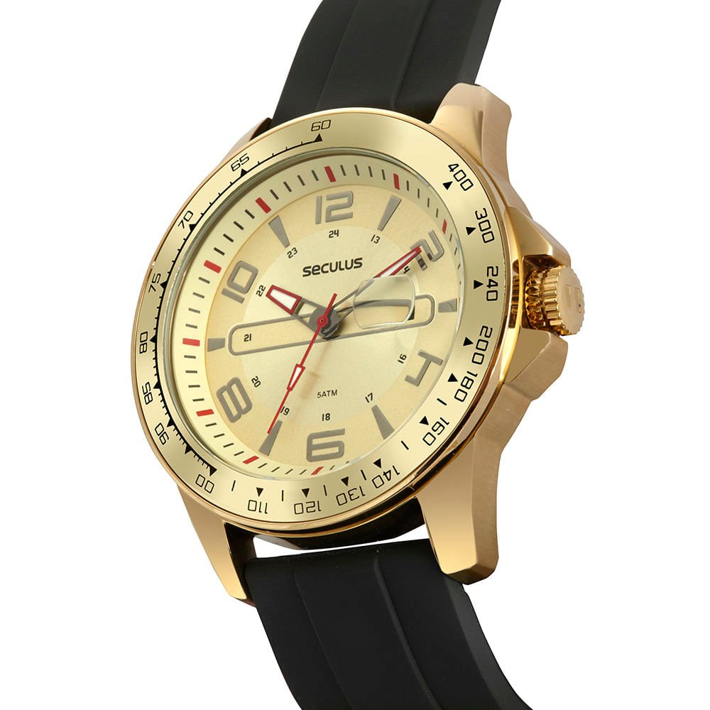 Relógio Masculino Calendário Esportivo Preto Preto 2