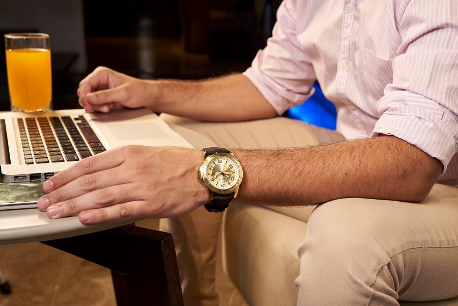 Relógio Masculino Calendário Esportivo Preto Preto 3