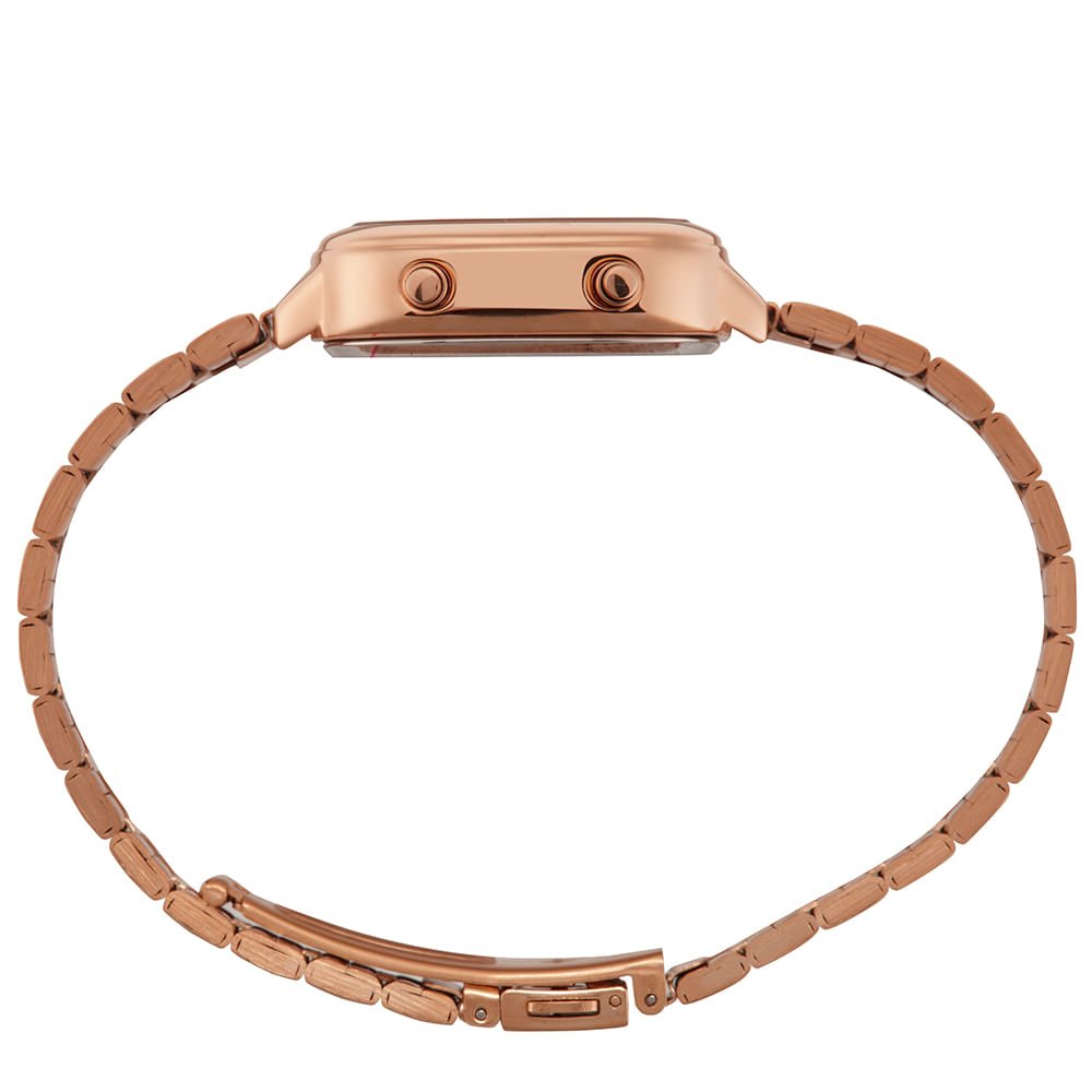 Relógio Feminino Quadrado Vintage Rosê Rosa 4