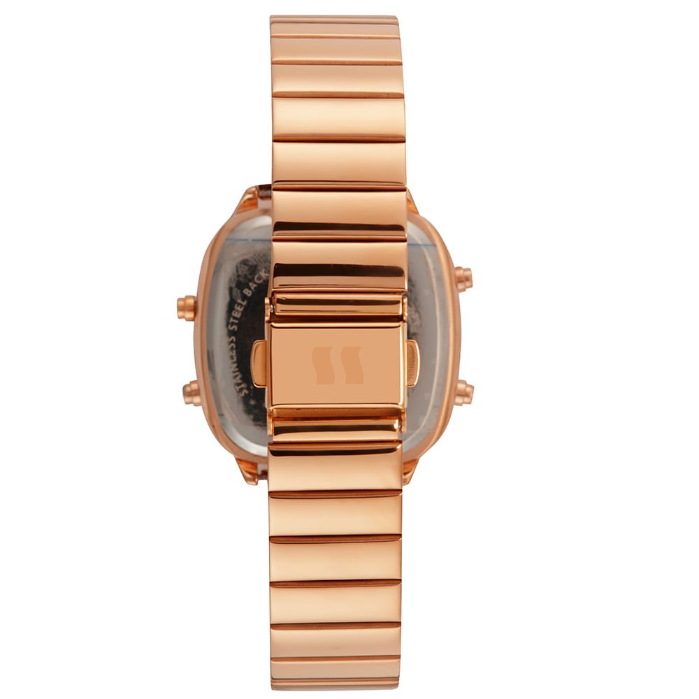 Relógio Feminino Quadrado Vintage Rosê Rosa 5