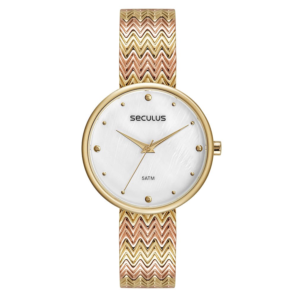 Relógio Feminino Madrepérola Dourado e Rosé Dourado 1