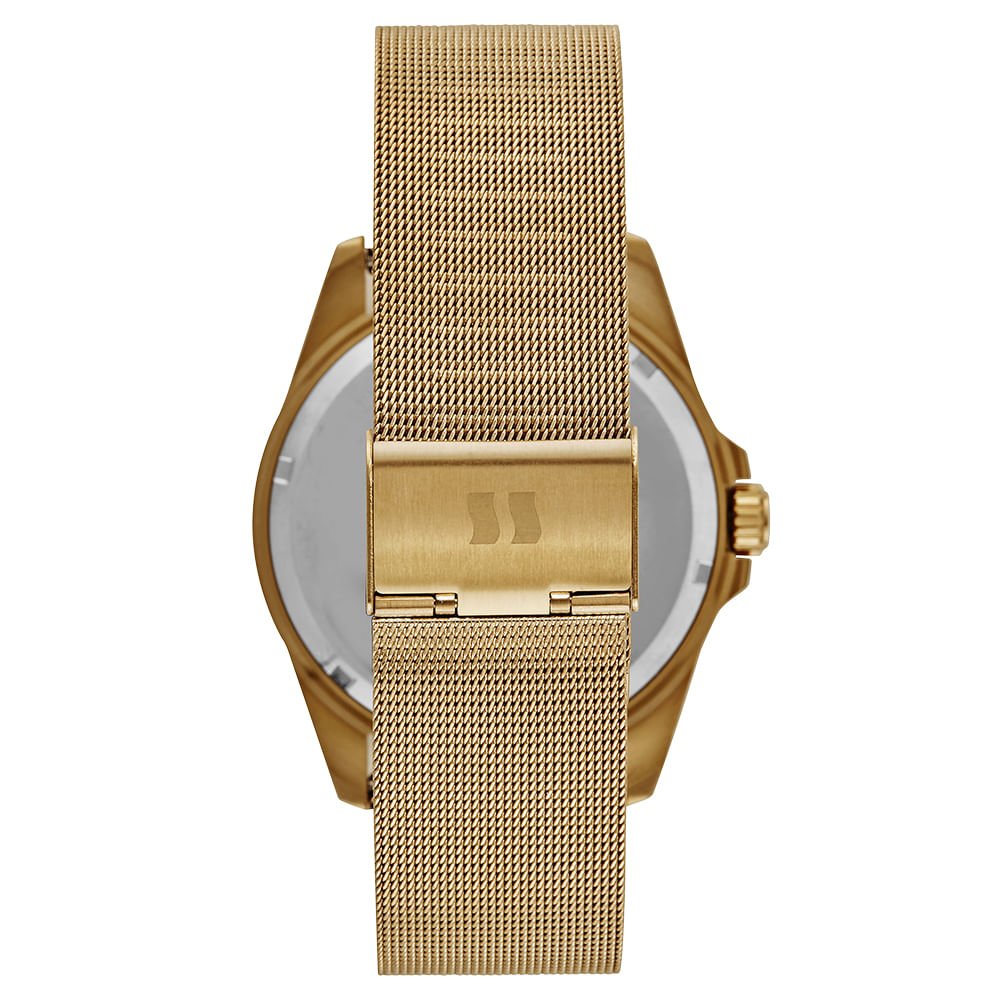 Kit Relógio Masculino Casual Dourado Com Carteira Dourado 3