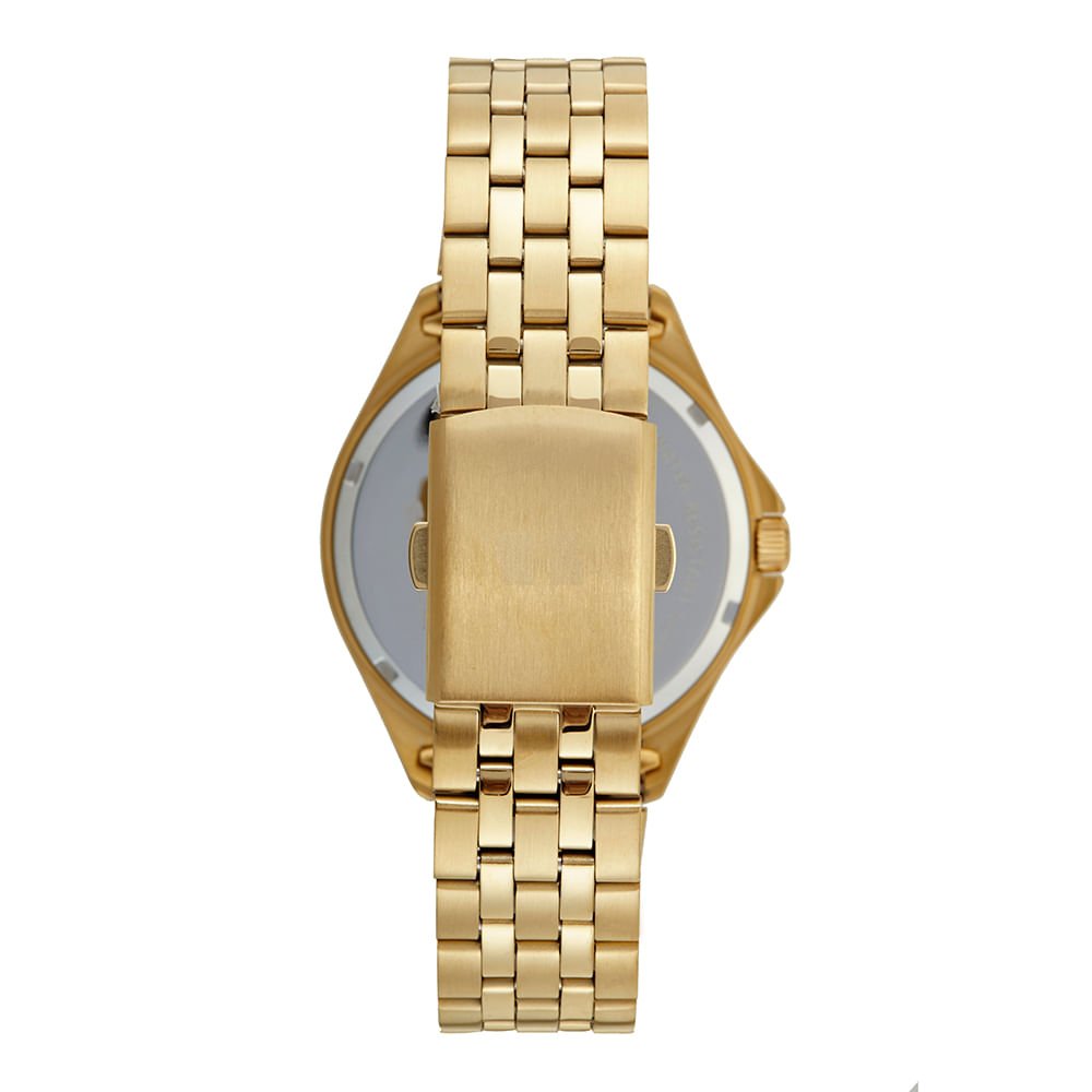 Relógio Masculino Aço com Calendário Dourado Dourado 5