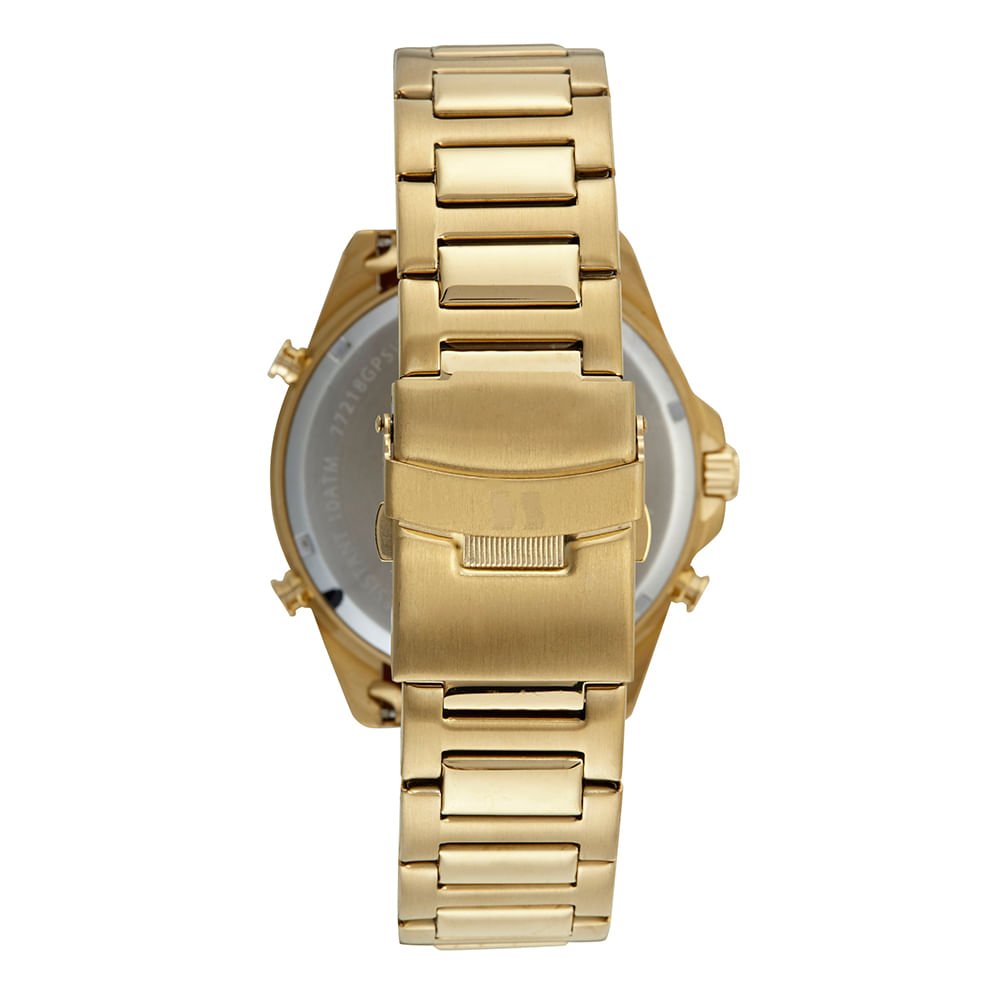Relógio Masculino Aço Anadigi Dourado Dourado 3