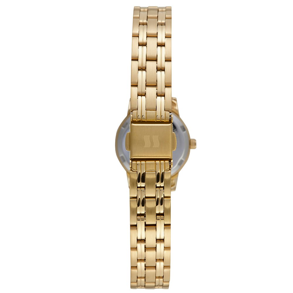 Kit Relógio Feminino Clássico Dourado e Pulseira de Pingente Dourado 5