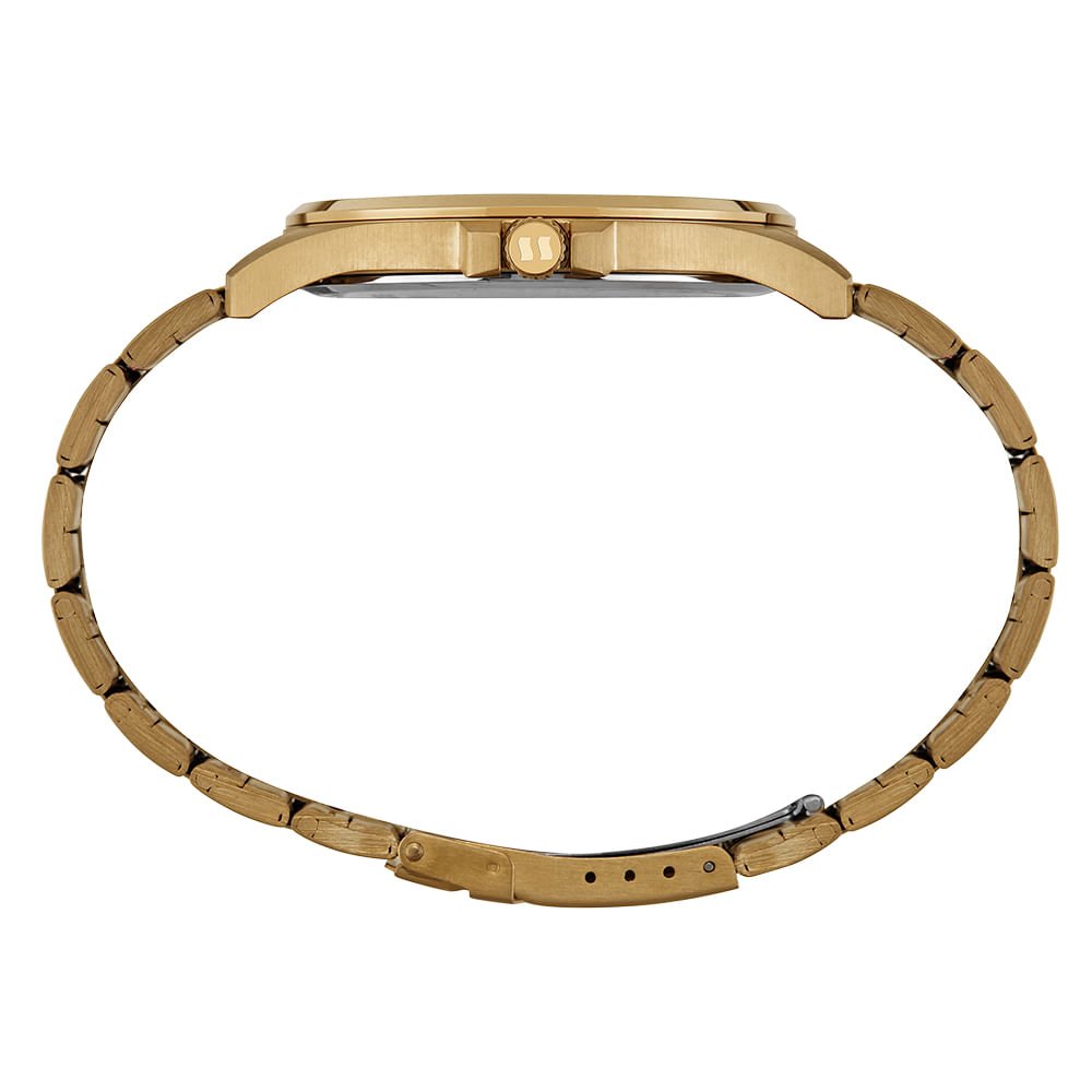 Kit Relógio Masculino Casual Dourado Com Pulseira Dourado 5