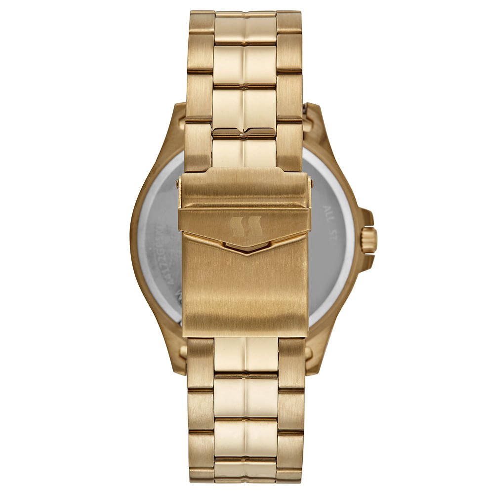 Kit Relógio Masculino Casual Dourado Com Pulseira Dourado 6
