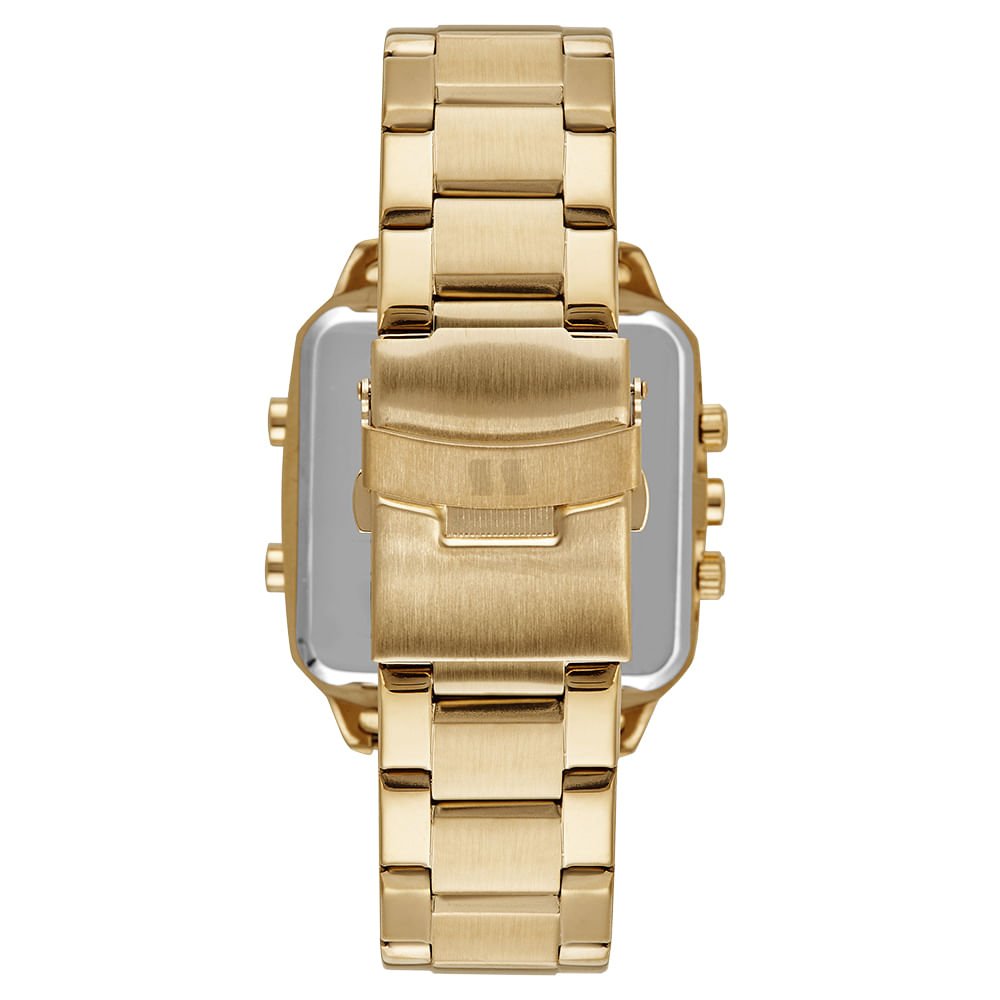 Relógio Masculino Anadigi Quadrado Dourado Dourado 2