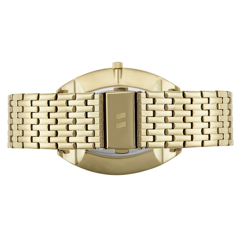 Relógio Masculino Quadrado Aço Dourado Dourado 3