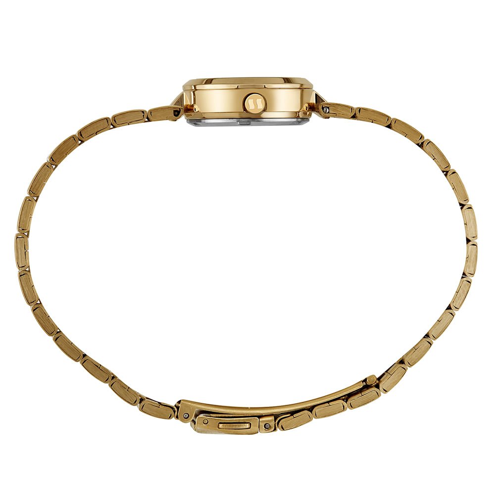 Kit Relógio Feminino Bracelete Dourado Com Colar Dourado 3