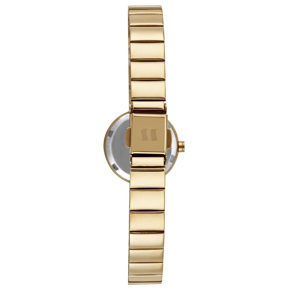 Kit Relógio Feminino Bracelete Dourado Com Colar Dourado 5