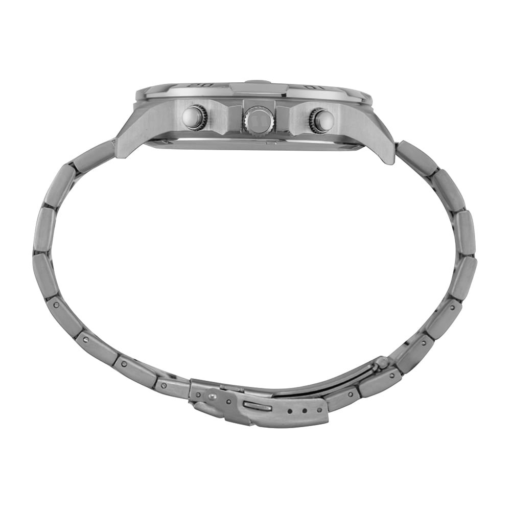 Relógio Masculino Cronógrafo Aro 3D Prata Prata 2