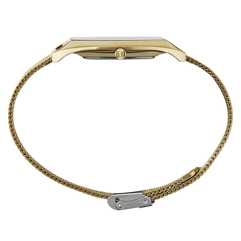 Relógio Masculino Quadrado Malha de Aço Dourado Dourado 2