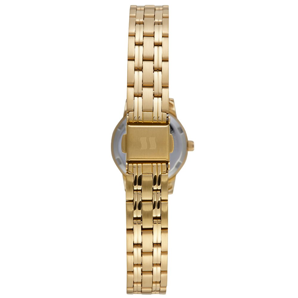 Kit Relógio Feminino Clássico Dourado e Pulseira de Pingente Dourado 4