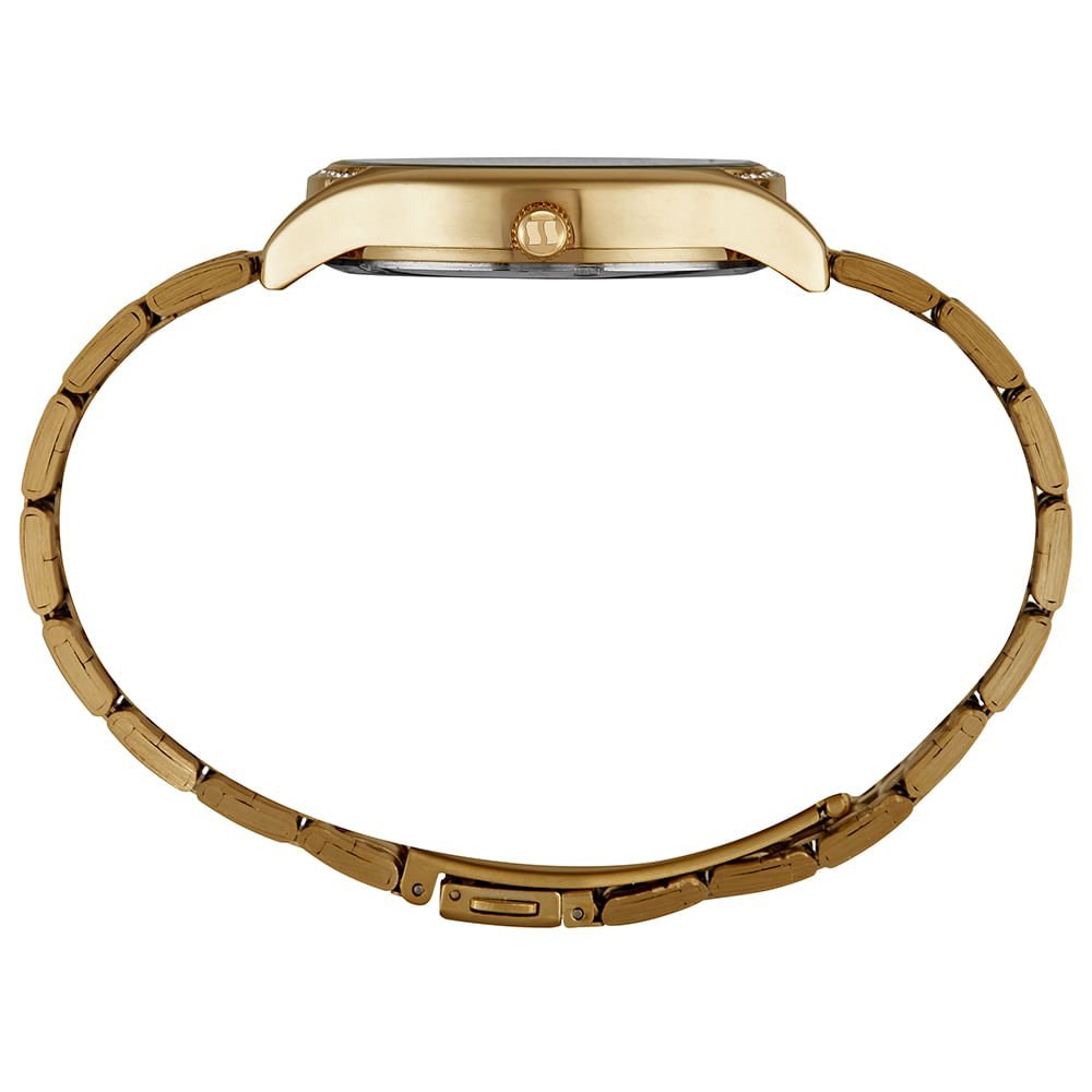 Relógio Feminino Cristais e Glitter Dourado Dourado 2