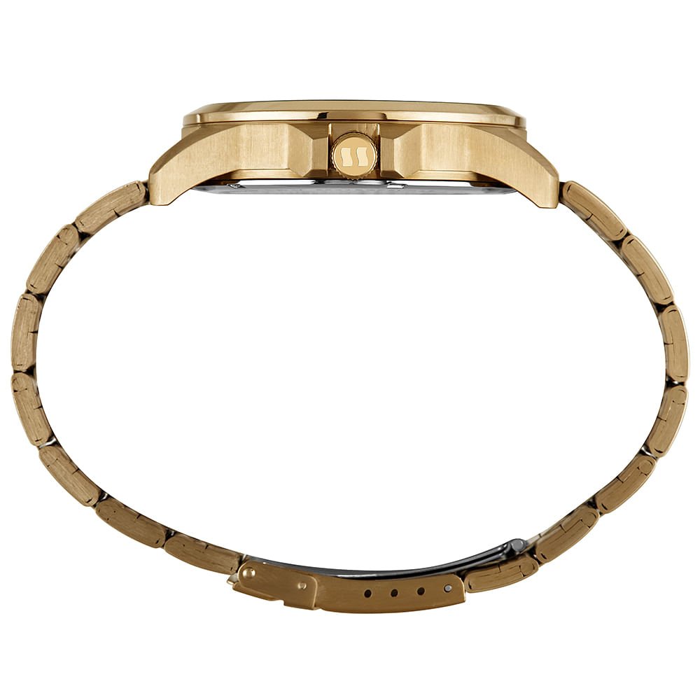 Relógio Masculino Aço Casual Com Calendário Dourado Dourado 3