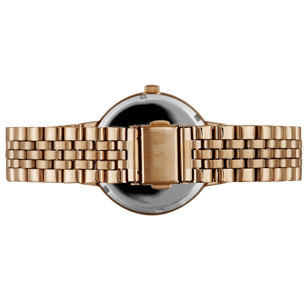Relógio Feminino Madrepérola Cristais Rosé Rosa 4