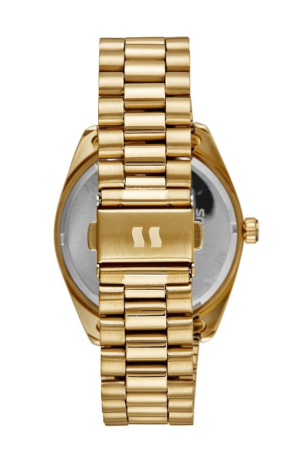 Relógio Feminino Dourado Com Mostrador Roxo Dourado 4