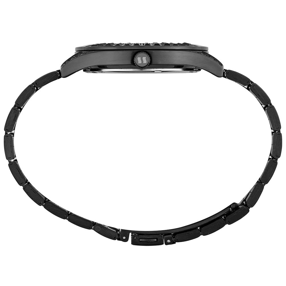 Relógio Feminino Glitter Cristais Preto Preto 3