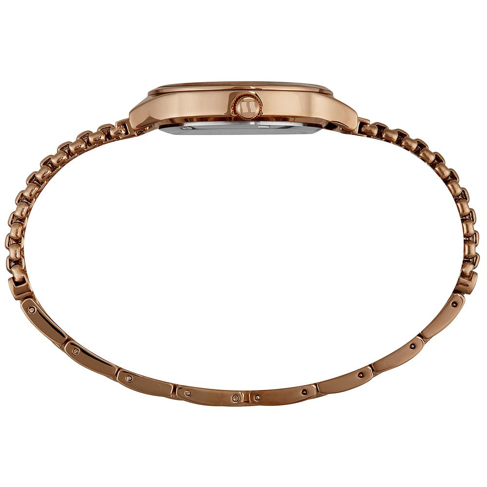 Relógio Feminino Madrepérola Cristais Rosé Dourado 4