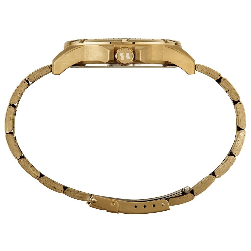 Relógio Masculino Casual Aço Com Calendário Dourado Dourado 3