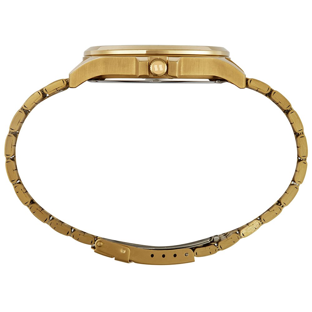Relógio Masculino Aço Minimalista Dourado Dourado 3