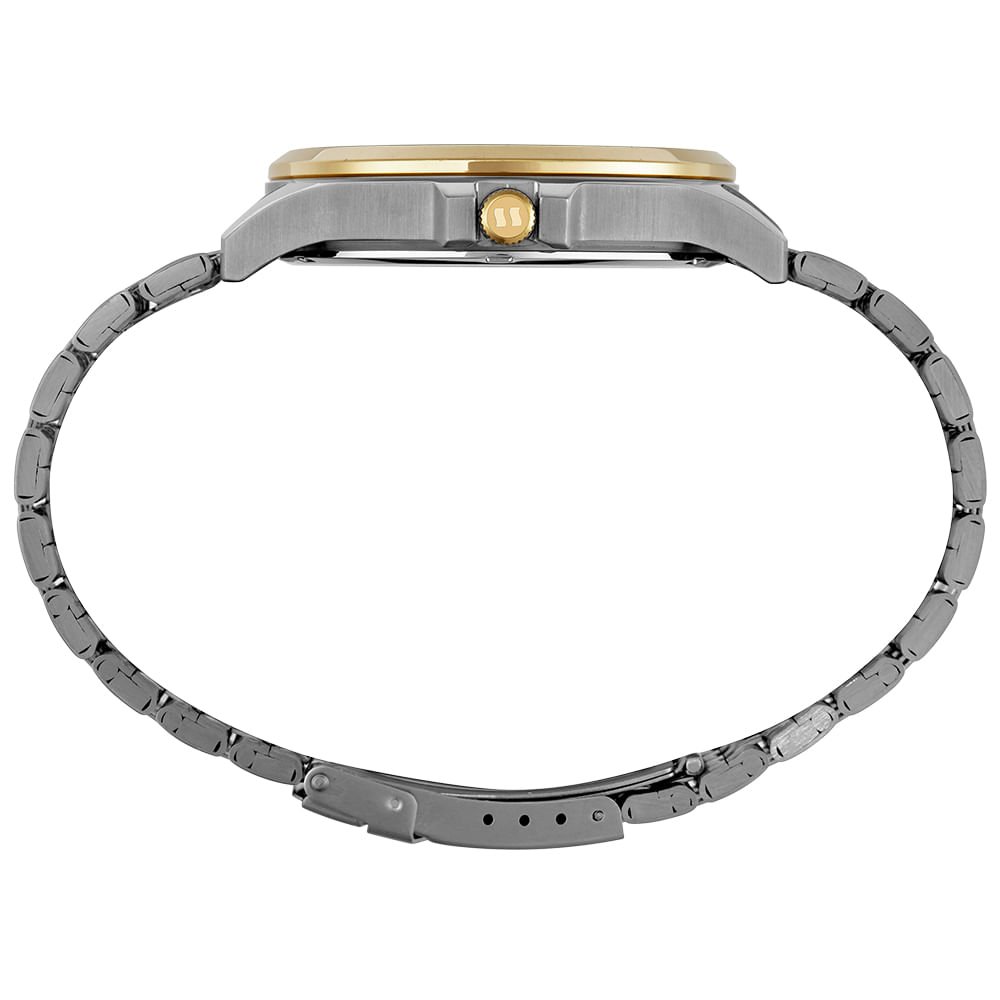 Relógio Masculino Aço Minimalista Prata e Dourado Multicores 3