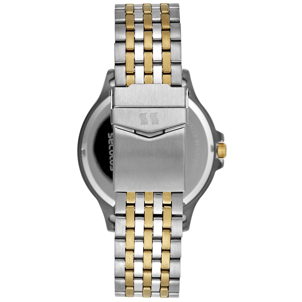 Relógio Masculino Aço Minimalista Prata e Dourado Multicores 4