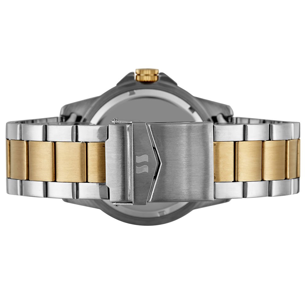 Relógio Masculino Aço Com Lupa Para Calendário Bicolor Multicores 4