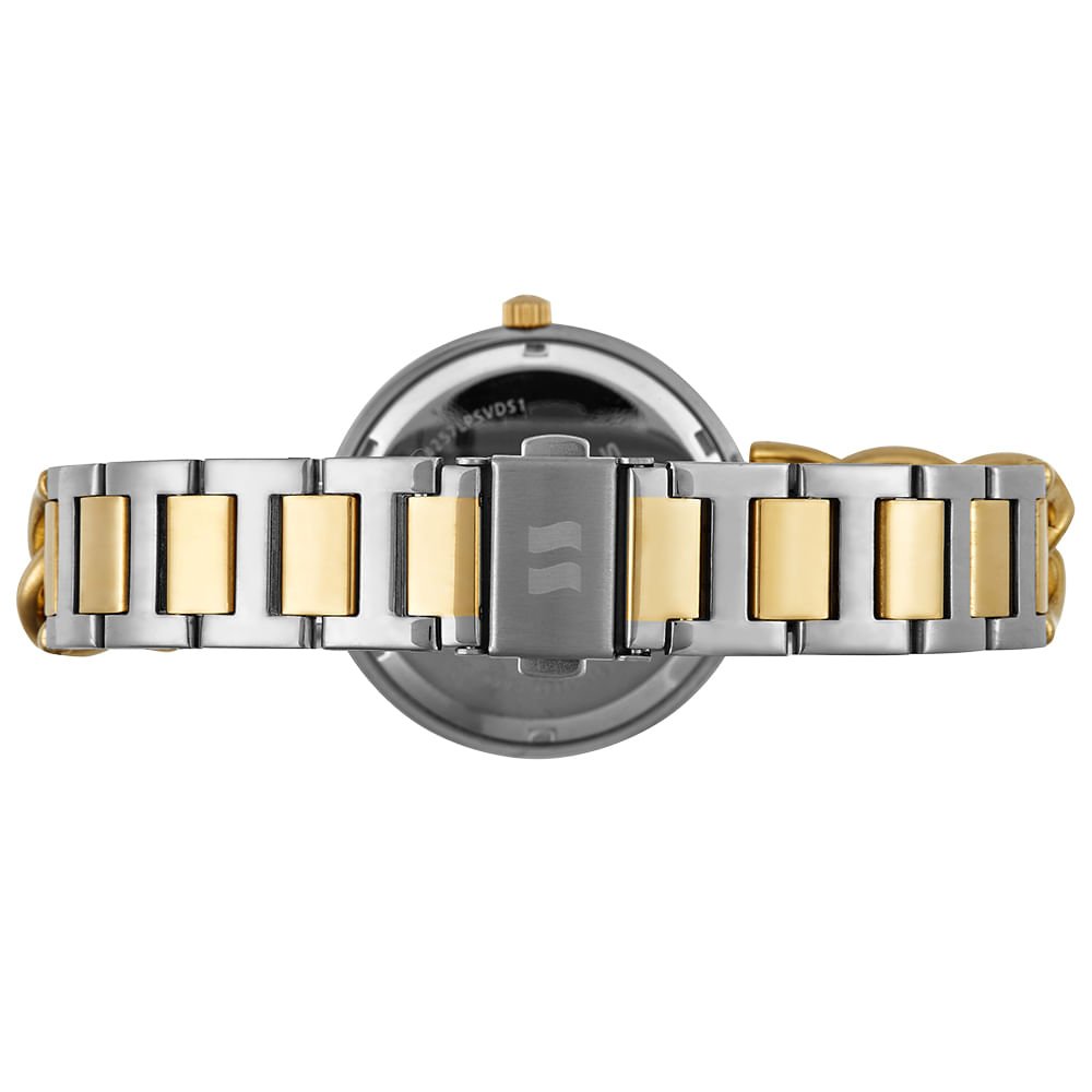 Relógio Feminino Correntes e Texturas Bicolor Dourado 5