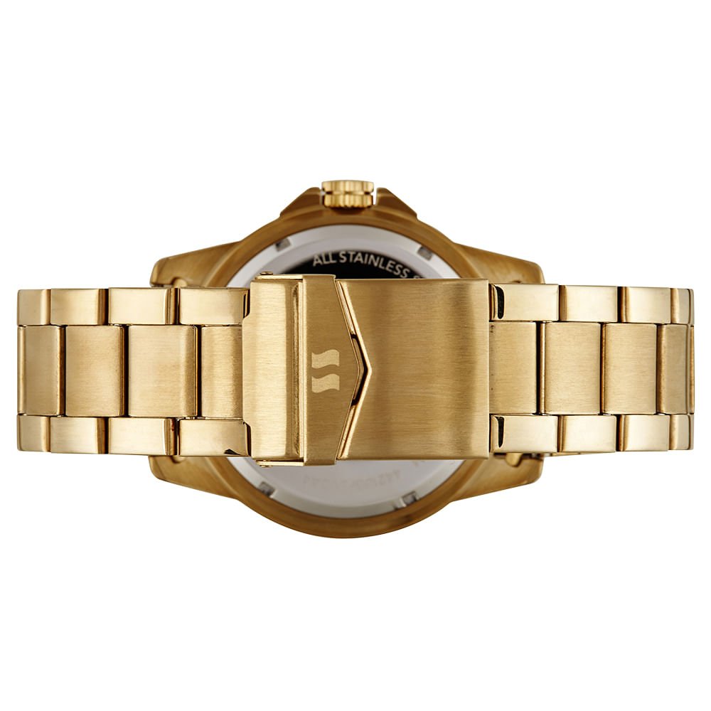 Relógio Masculino Aço Com Lupa Para Calendário Dourado Dourado 4