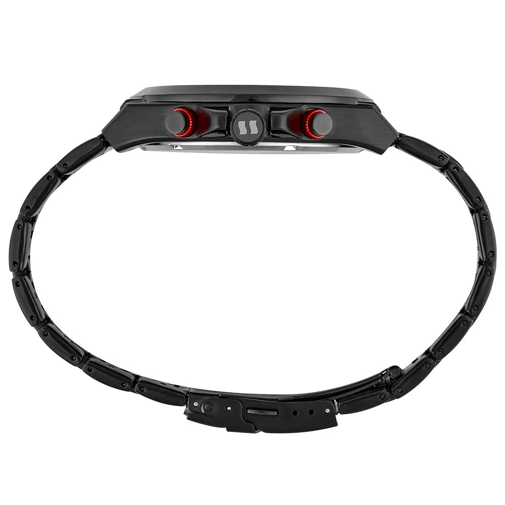 Relógio Masculino Cronógrafo Aço Desing Automobilístico Preto Preto 4