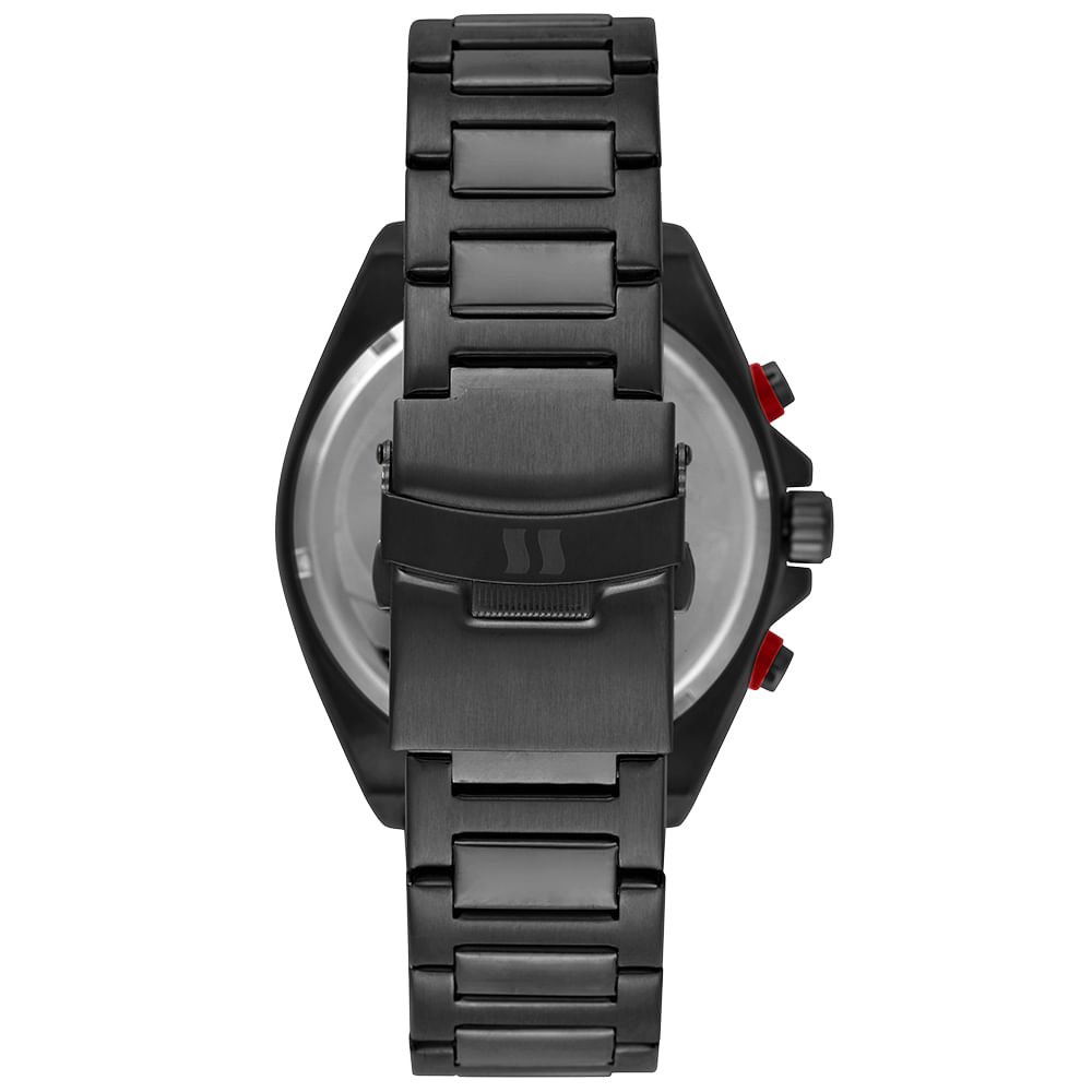 Relógio Masculino Cronógrafo Aço Desing Automobilístico Preto Preto 5