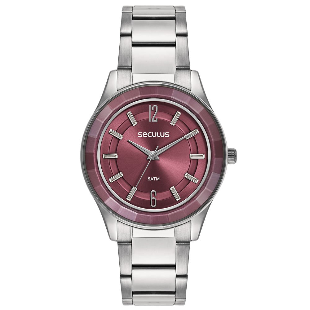 Relógio Feminino Vidro Facetado Cristais Prata