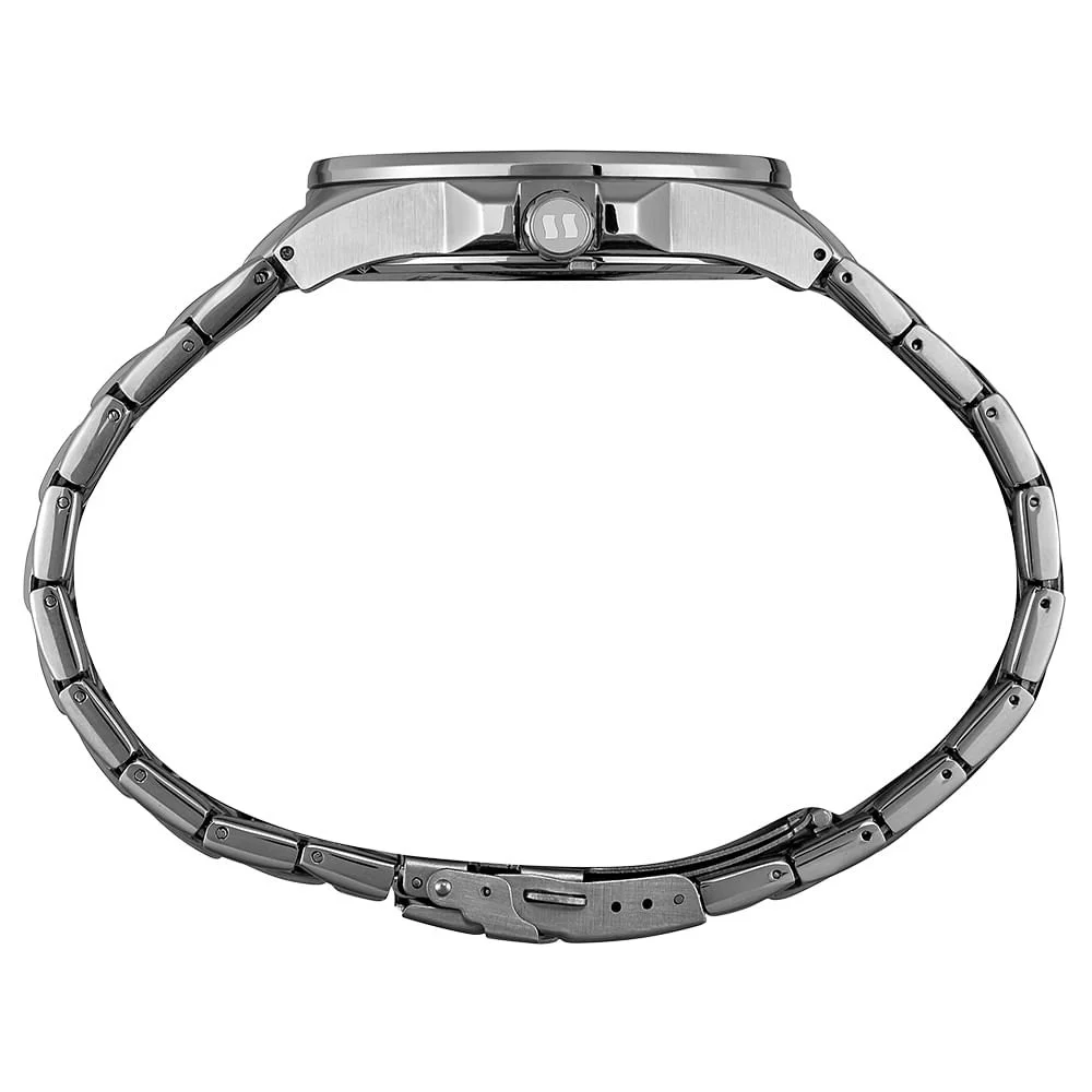 Relógio Masculino Aço Visor Com Aro 3D Prata Prata 4