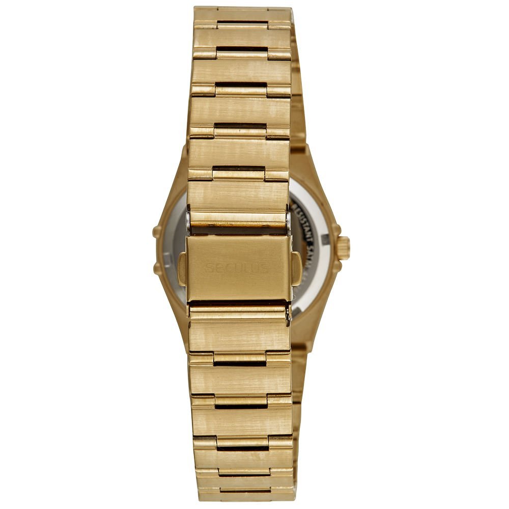 Relógio Feminino Aço Vintage Dourado Dourado 5