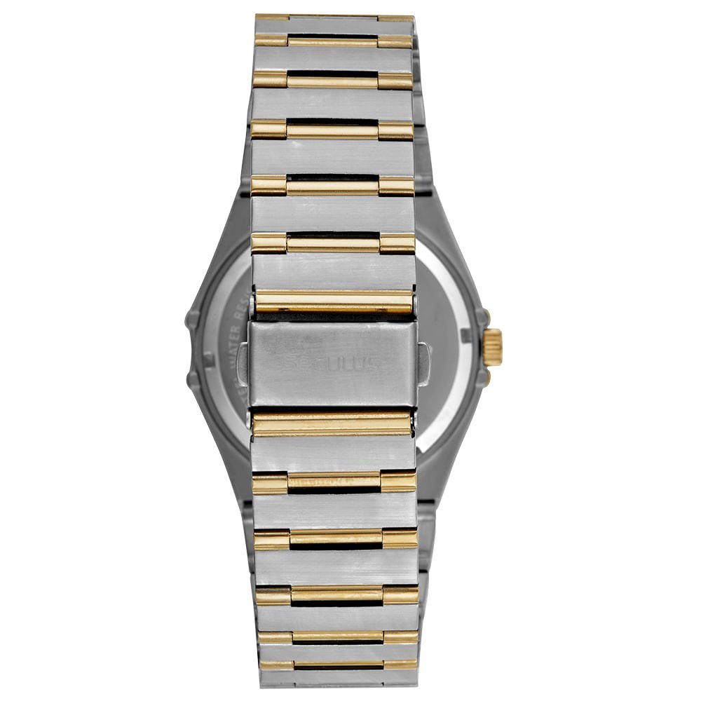 Relógio Masculino Social Aço Prata e Dourado Dourado 3