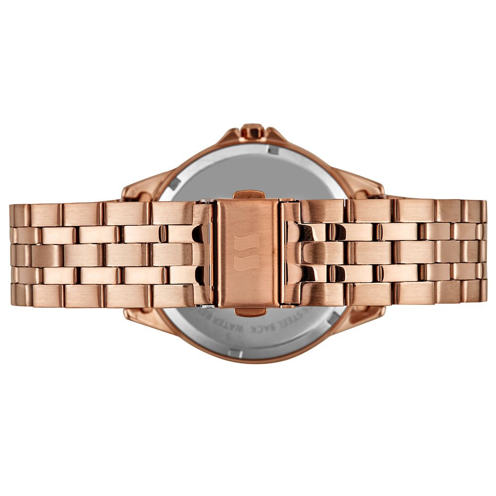 Kit Relógio Feminino Cristais Rosé com Pulseira Colorida Rosa 5