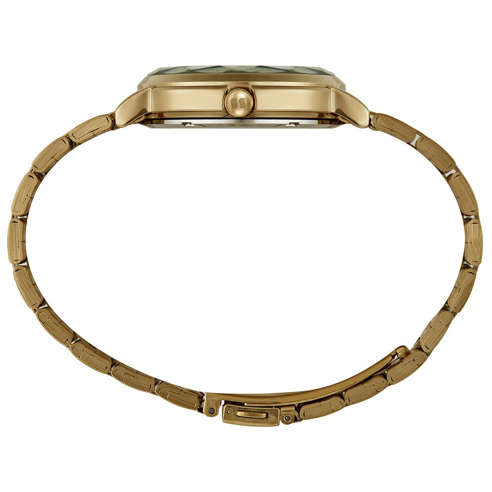 Relógio Feminino Dourado Madrepérola e Cristais Dourado 3