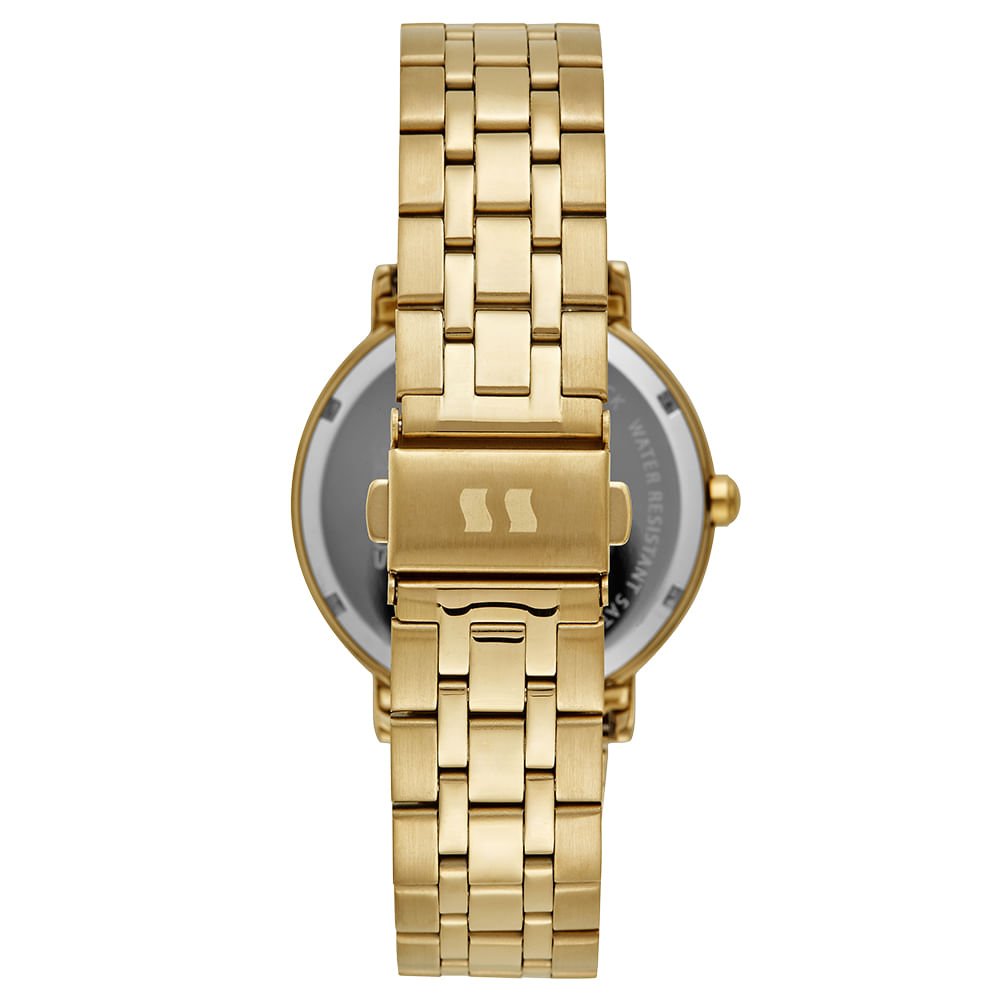 Relógio Feminino Dourado Madrepérola e Cristais Dourado 4