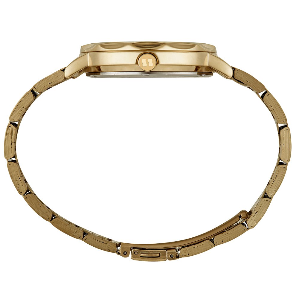 Relógio Feminino Dourado Visor Amplo com Pedras Dourado 3