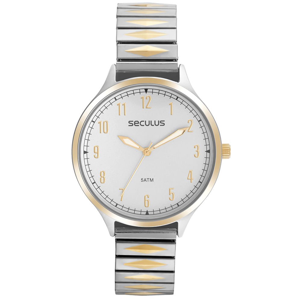 Kit Relógio Feminino Casual Bicolor Com Pulseira Berloques Multicores 2