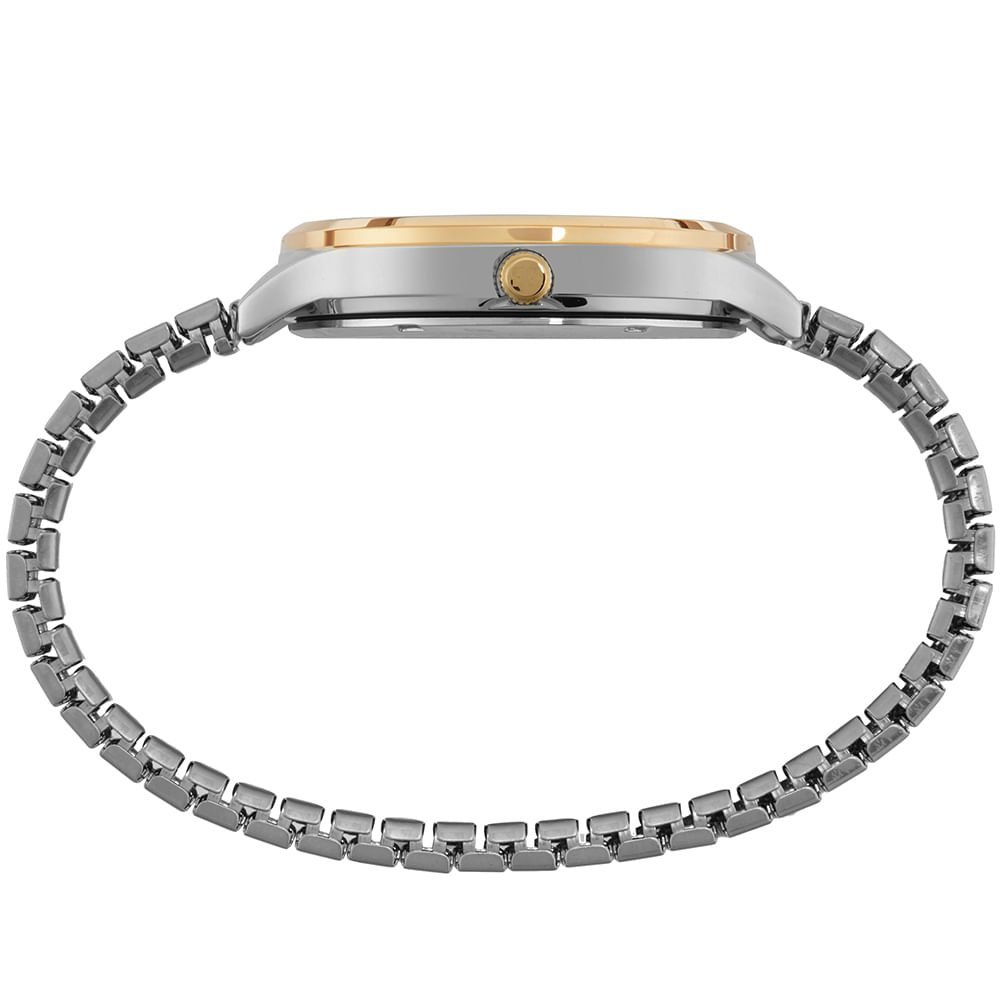 Kit Relógio Feminino Casual Bicolor Com Pulseira Berloques Multicores 3