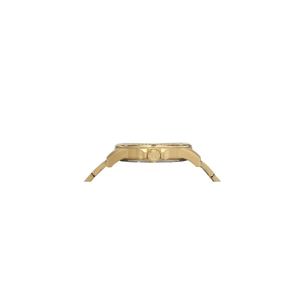 Kit Relógio Masculino Calendário Dourado com Copo Térmico Dourado 4